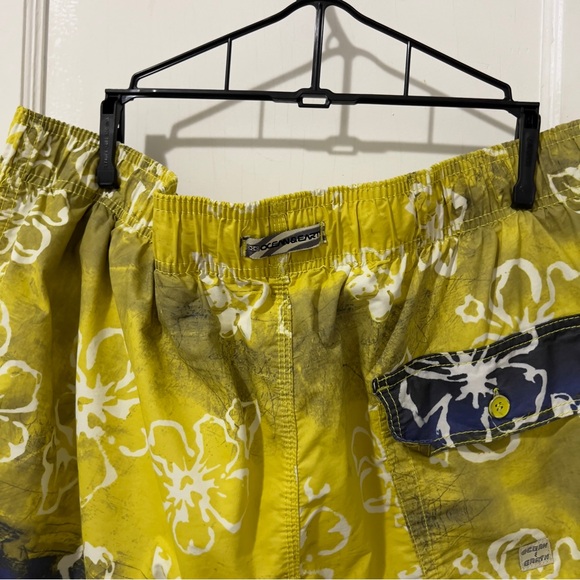 Ocean & Earth Blue and Yellow Floral Swim Shorts - Picture 3 of 6